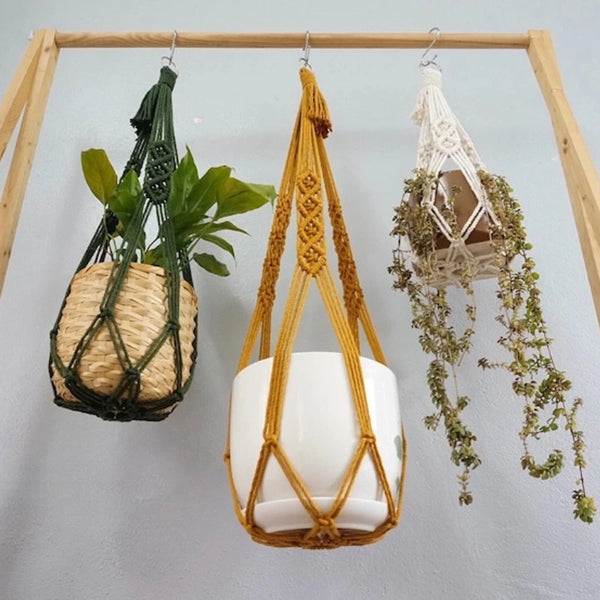 Suspension Macramé pour Plantes – Support en Coton Tressé