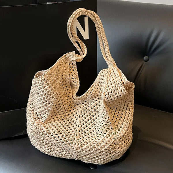 Sac à Main en Tricot - Sac à Épaules en Maille Tressée