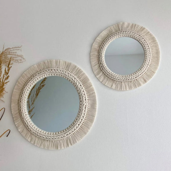 Miroir Rond en Macramé - Décoration Murale Bohème