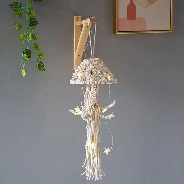 Attrape-rêves Boho en Macramé avec Guirlande Lumineuse