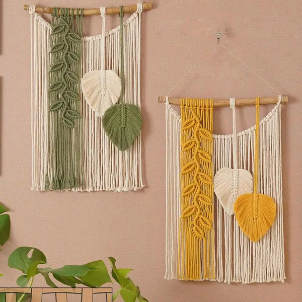 Tapisserie Murale Boho Macramé – Décoration Artisanale Tissée à la Main