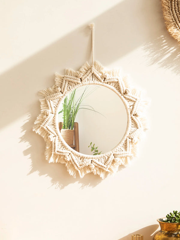 Miroir Rond en Macramé - Décoration Bohème